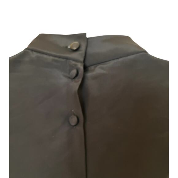 REGINA PORTER VTG Black High neck satin long sleeve high collar blouse sz 12 - Picture 5 of 8